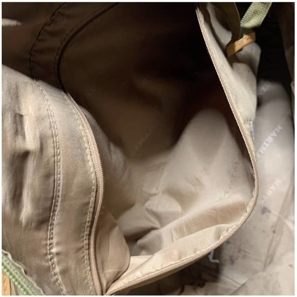 Hartmann Womens Cream Brown Tote Bag Shopper Handbag Canvas Zip Top VERY CLEAN - Picture 5 of 9